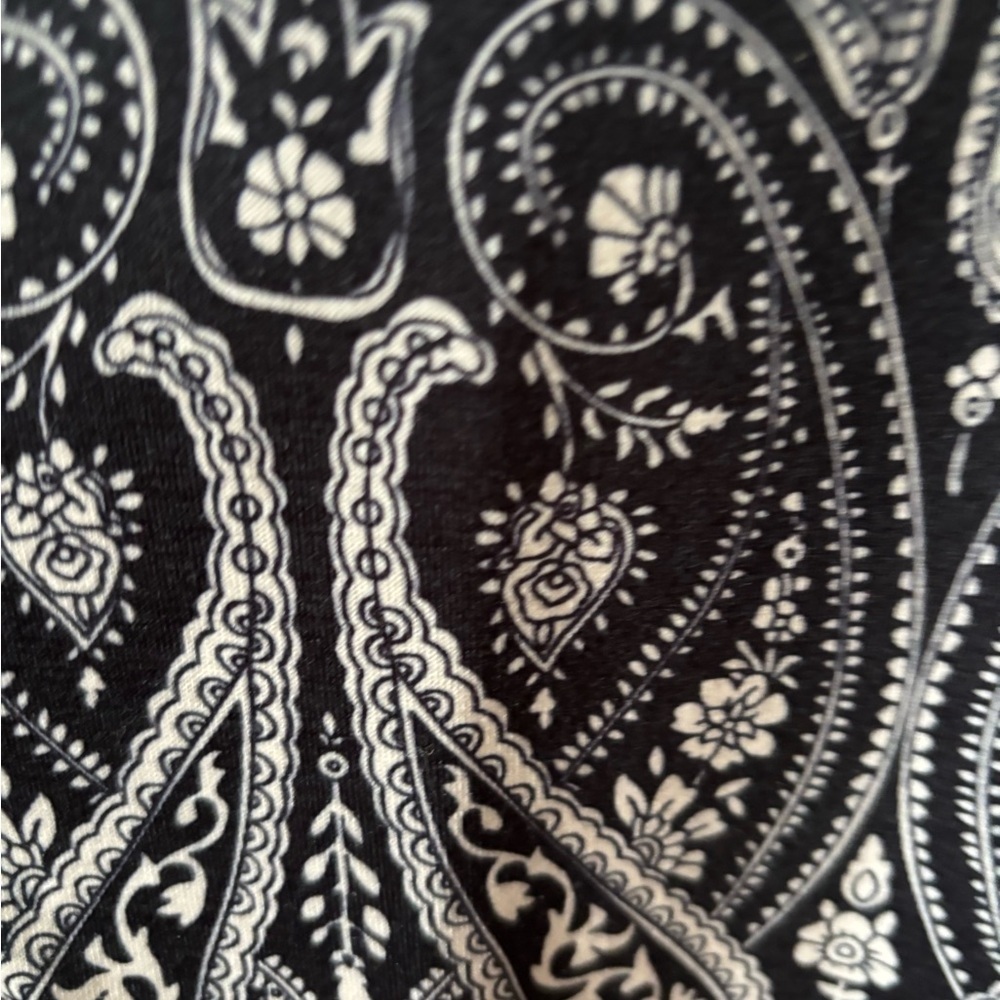 Simple Black Paisley A-Line Mini Dress - Picture 6 of 7